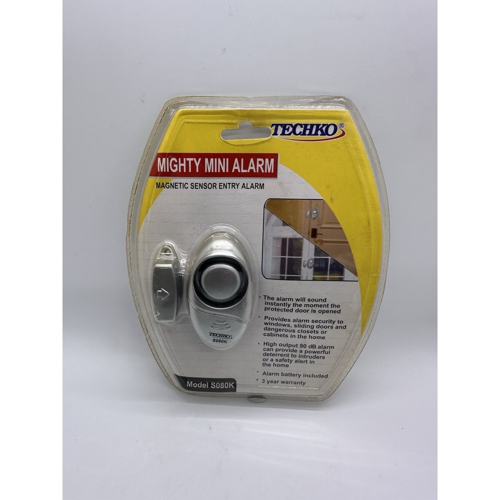 Techko Mighty Mini Alarm S080K Magnetic Sensor Entry Door Window Security NIB